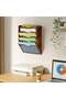 Uptyia Wall-Mouted File Organizer with Nametag Label, Stationery Holder, Cabinet Document Tray