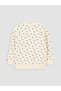 Ecru Polka Dot Girls' Thick Sweatshirt - 3