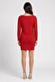 Women Solid Mini Dress, Dark Red - 4
