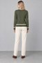 Women's Wool Knitwear Cardigan with Colored Buttons on the Collar - 5