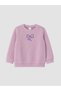 Lilac Bow Printed Girls' Sweatshirt