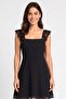 Women Textured Mini Dress, Black - 2