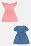 Toddlers Girl 2 Pcs Floral Print Dress, Multicolor - 3