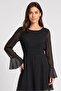 Women Solid Mini Dress, Black - 2