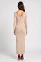 Women Solid Bodycon Dress, Beige - 4