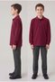2-Piece Boys' Polo Collar 100% Cotton Fabric School T-Shirt Set Long Sleeve