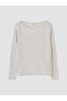 Two Mt Shop Quality Lcw Curve Burgundy Plain Standard & Regular Long Sleeve Women's T-Shirt - 5