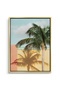 Retro Palm Tree Nature Wall Art | Portrait Framed Canvas Print | Luxury Modern Botanical Decor for Living Room - 2