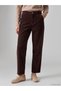 Brown Regular Fit Women's Velvet Trousers - 2