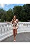 Rose Patterned Draped Mini Dress - 5