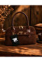Bitter Brown Suede Women's Shoulder Bag with Long Strap Crossbody and Handbag