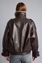Oversize Plush Collared Double-Breasted Faux Leather Coat I2761Ax26Wn - 7