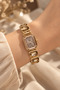 20 mm Mini Case, Yellow Stone Steel Band, 5 Atm Pool and Sea Use, Women's Wristwatch+Bracelet - 3