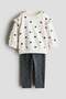 2-piece frill-detail cotton set