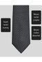 Black and White Striped Slim Men's Tie - 7 cm Wide - 2