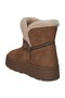 Daily Women's Tan Suede Boots Ankle Length Fur Inside Thick Non-Slip Sole Comfortable Lightweight Bootie 027 - 4