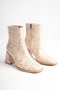 Zrt08Mk03 Premium Women's Crocodile Beige Winter 7 cm Thick Heeled Boots - 3