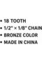 Bicycle Freewheel 18T – Heavy-Duty Steel Single-Speed Freewheel Cog 1/2" × 1/8" – Durable Threaded Gear for MTB, BMX, Fixie & Road Bikes - 6