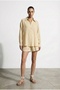 Women's Long Sleeve Oversize Shirt Gml01496 Yellow - 3
