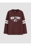 Peak New Season Burgundy Printed Boys' T-Shirt