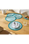 4 American Service Plates, Turquoise
