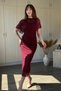 Elegant Tulle Dress with Cape Detail and Stones in Burgundy - 4