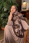 Vintage Flower Pattern Bamboo Shawl Dark Brown - 3