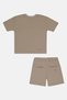 Kids Boy 2 Piece Graphic Print T-Shirt And Short, Tan - 3