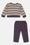 Toddlers Boy 2 Pieces Textured Sweatshirt And Pants Set, Multicolor - 3