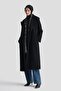 Long Wool Cashmere Coat Black - 6