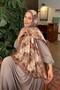 Vintage Flower Pattern Bamboo Shawl Milk Coffee - 2