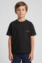 Kids Boy Short Sleeve Embroidered Logo T-shirt, Black