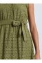 Olive Schiffli Sleeveless Shirt Maxi Dress - 3