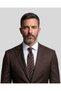 White Striped Brown Men's Tie – 8 cm Wide - 5