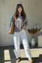 Modal Fabric Brown Striped Sweatshirt - 3