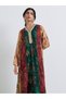 Color Block Printed Jalabiya with Lace Trim Detail - 2
