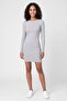 Women Solid Casual Mini Dress, Grey - 2