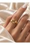 Women's Constellation Figured Zircon Stone Adjustable Ring Gold and Silver Color, Steel Look