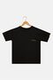 Kids Boy Short Sleeve Embroidered Logo T-shirt, Black - 2