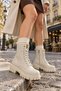 Calvena High Anti-Slip Rubber Sole Zippered Waterproof Winter Women's Boots with Fur Inside - 5