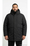 Men's Black Hooded Parka Jprblamoon Coats with Pockets Long Sleeve Solid Winter Casual Plus Size Jacket 12308870 - 3