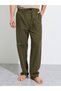Men Olive Checkered Straight Pyjama