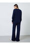 Navy Blue Cable Knit Sweater and Pants Co-ord Set - 6