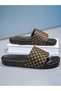 Men Brown Patterned Slides - 5