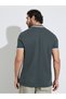 Men Dark Grey Regular Fit Pique Polo With Tipping - 4