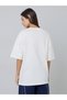 Off White Oversized Graphic Print 100% Cotton T-Shirt - 5