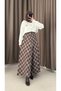Plaid Pattern Flared Skirt - 1112 - Brown & Blue - 3