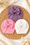 Newborn Baby Girl 3-Piece Set / Girl's Bowknot Double Layer Bonnet, Suitable for Use between 0-12 Months - 8