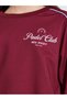 Teen Girls Burgundy Slogan Print Sweatshirt with Piping Detail - 3