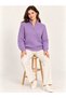 Women's Stand Collar Half Zip Knitted Sweater - 6